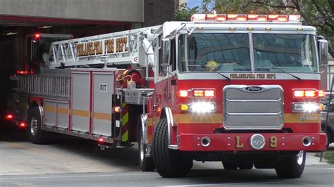 Philadelphia Fire Department Brand New Ladder 9 Responding Youtube