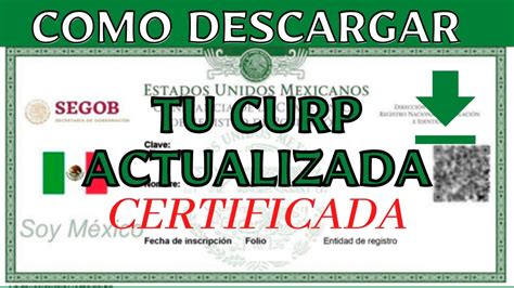 C Mo Obtener Tu Nueva Curp Certificada Y Verificada En L Nea Youtube