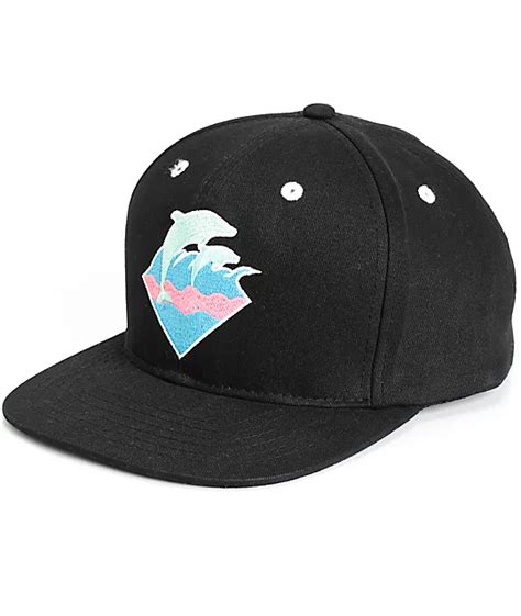 Pink Dolphin Waves Snapback Hat | Zumiez