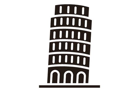 Tower Of Pisa Glyphicon Logo Graphic By Graphicrun Creative Fabrica