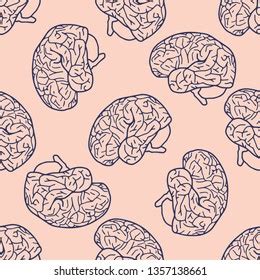 Brains Seamless Pattern Stock Vector Royalty Free