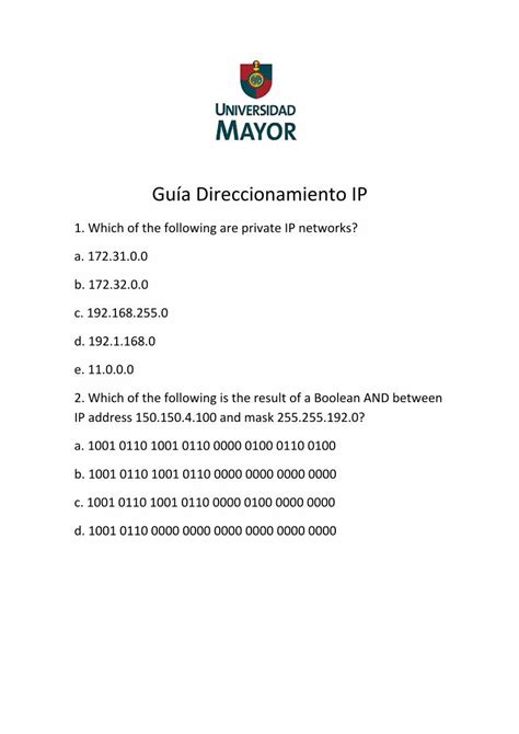 Pdf Gu A De Ejercicios Direccionamiento Ipv Dokumen Tips