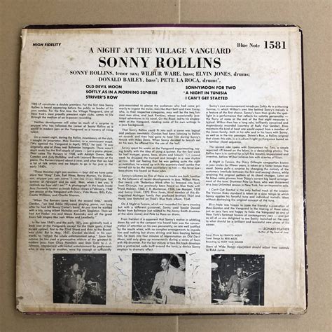 Yahoo Sonny Rollins A Night At The Village Vang