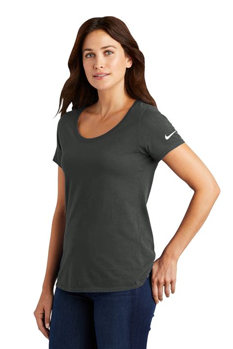 Nike Ladies Dri Fit Cottonpoly Scoop Neck Tee Emb3