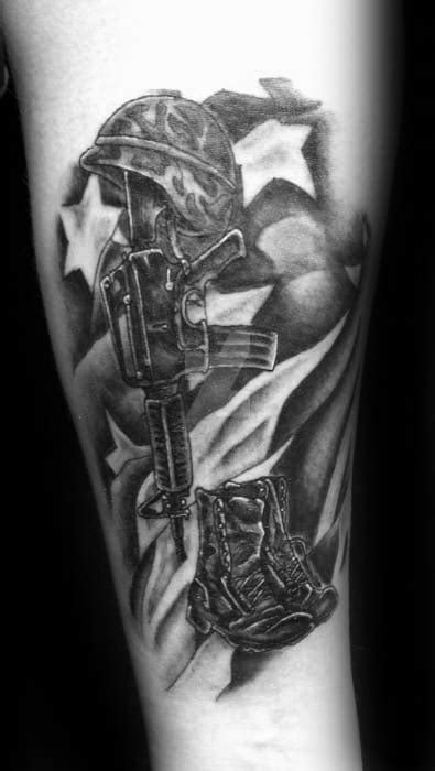 50 Fallen Soldier Tattoo Designs For Men - Memorial Ideas