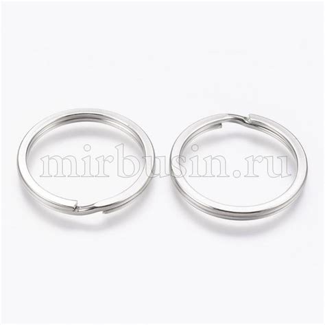 Кольцо Замочек, для Брелков и Ключей, Железное, Цвет: Платина, Диаметр ...