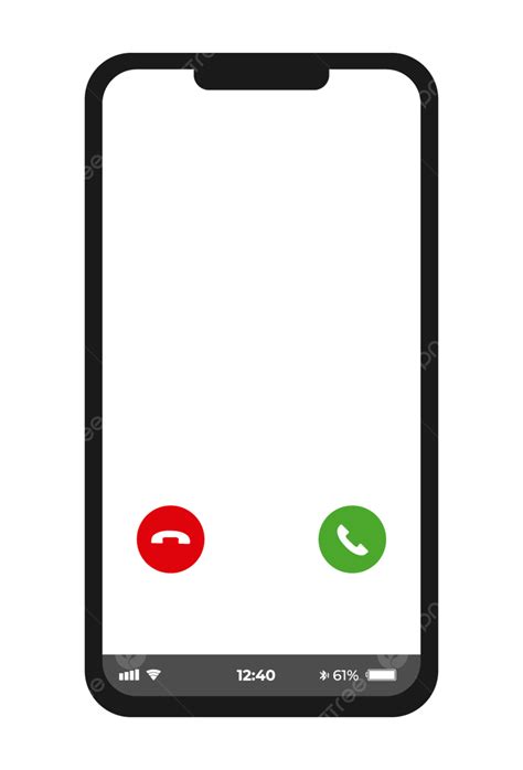 Iphone Receiving Call Screen Mockup Vector Receiving Phone Mockup