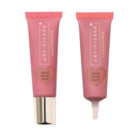 Румяна для лица ART VISAGE LOVE FEEL NUDE матовые кремовые тон Холодный розовый купить в