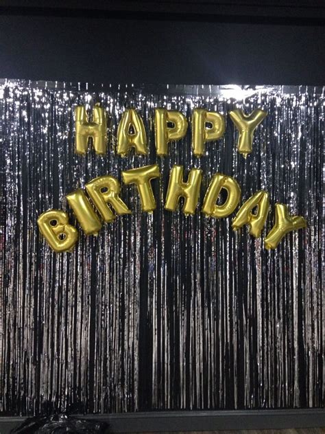 Inexpensive Foil Curtain Mylar Happy Birthday Balloons Blown Up