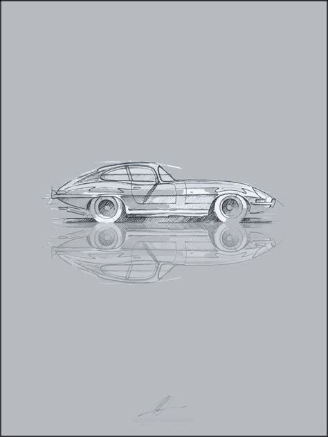 Jag Side Sketch One Of 5 Colours CarSplashART