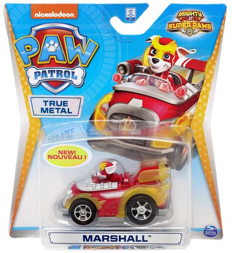 Paw Patrol Mighty Pups Super Paws True Metal Marshall Diecast Car