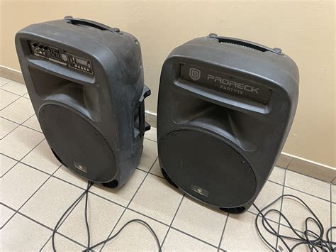 Proreck Party 15 Portable 15 Inch 2000 Watt 2 Way Powered Pa Speaker System Combo Set With