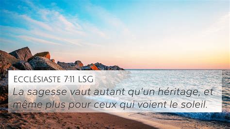 Ecclésiaste 7 11 LSG 4K Wallpaper La sagesse vaut autant qu un