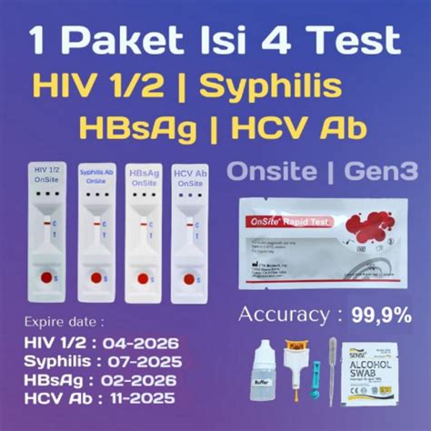 Jual Paket 4 Test Hiv Syphilis Hbsag Hcv Test Paket 4 Test