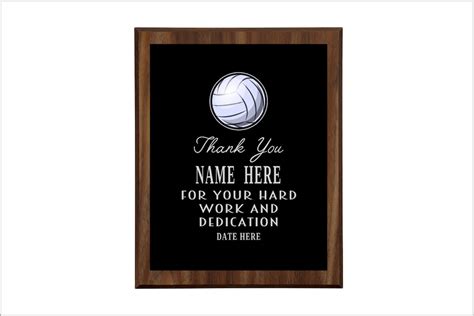 Volleyball Plaque For Coach Player Team Thank You Plaque Etsy