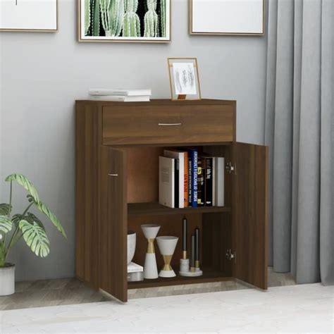 ZERODIS Buffet Chêne marron 60x30x75 cm Bois d ingénierie XO066