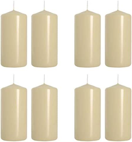 Spaas Tray Of Unscented Pillar Candles Mm Hours Ivory