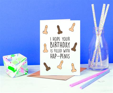 Penis Pun Birthday Card Hope Your Birthday Is Filled With Etsy