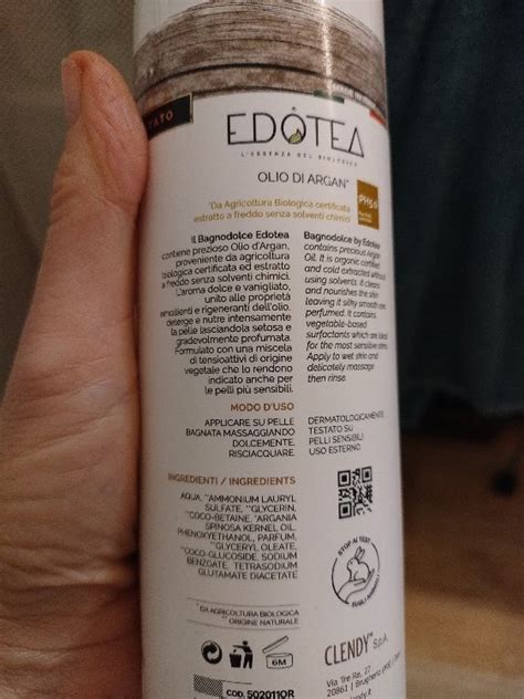 Edotea Bagnoschiuma Bagno Dolce Setificante E Vellutante Olio Di