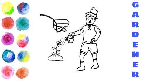 How To Draw A Gardener Easy Simple Drawing Of A Gardener For