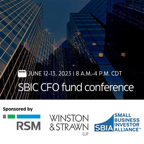 Sbic Cfo Fund Conference Small Business Investor Alliance