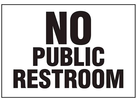 "No Public Restroom" Sign - Vinyl, Adhesive-Backed S-24754V - Uline