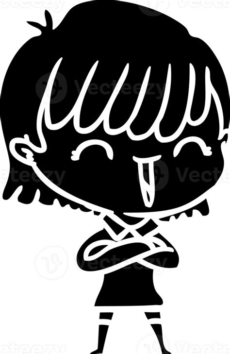 Cartoon Woman Solid Black Icon 45455700 Png