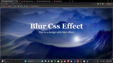 How To Blur Background Image In Html Css Blur Background Youtube