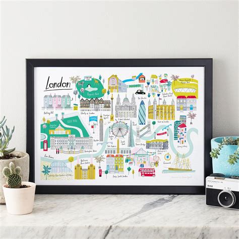 London Map Art Print Etsy