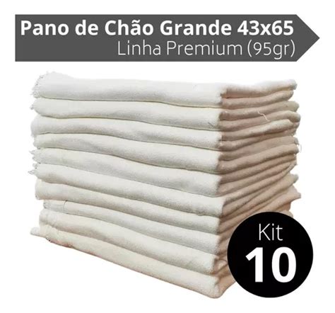 Pack 10 Pano De Chão Branco Grande Resistente Algodão Melhor MercadoLivre