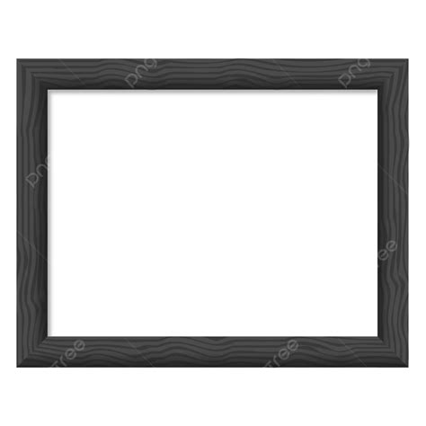 Portrait Wooden Photo Frame In Black Color Vector Wooden