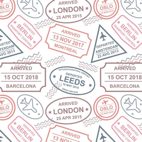 Motif Graphique Avec Des Timbres De Différents Concepts D aéroports