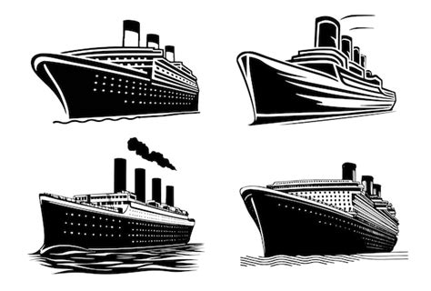 Premium Vector Silhouette Titanic Ship And Maritime Boat Iconic