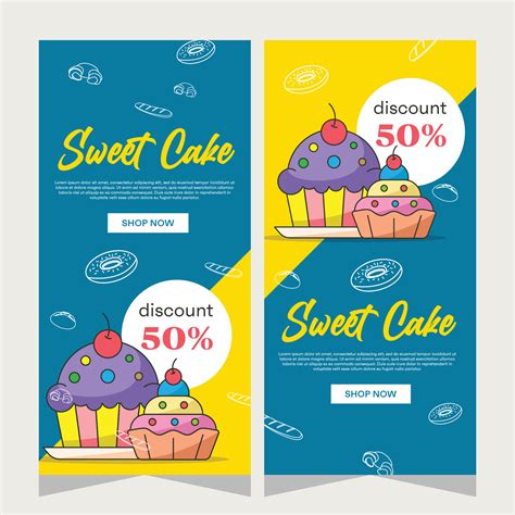 Bakery template vertical banner design 39433723 Vector Art at Vecteezy