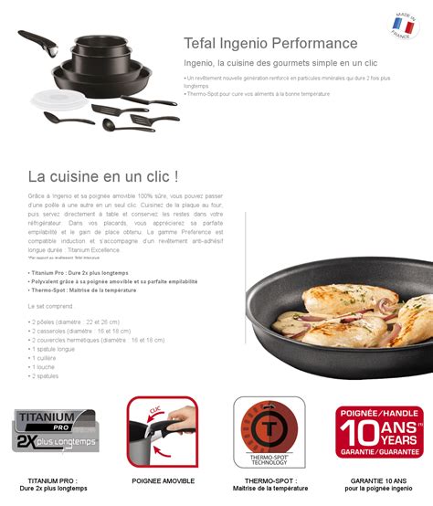 Destockage TEFAL Batterie De Cuisine Ingenio Performance L6549402