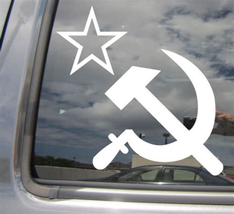 Hammer And Sickle Communist Russian Revolution Window Vinyl Decal