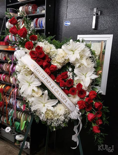 White Heart Funeral Flowers