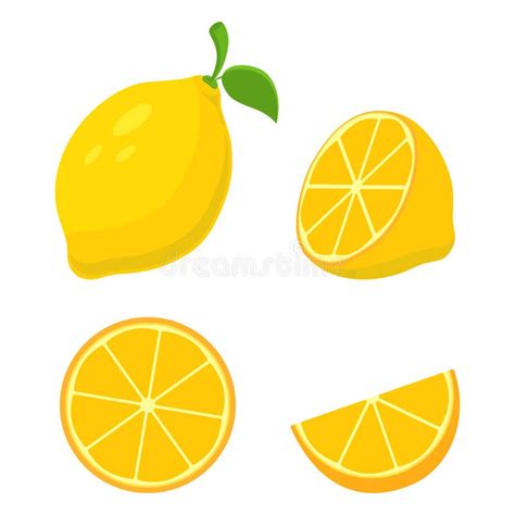 Lemon Set Vector Icon Fresh Lemon Fruits Collection Of Vector