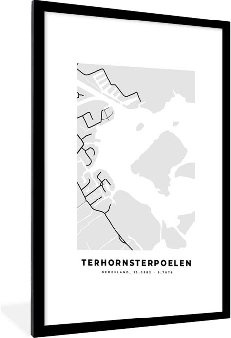 Fotolijst Incl Poster Nederland Kaart Plattegrond