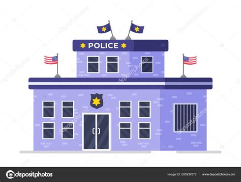 Ilustración Vectorial Del Diseño Edificios Policiales Departamento