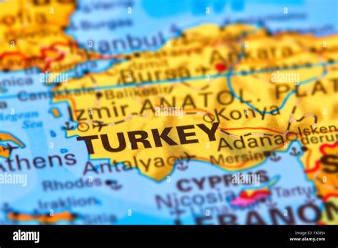 La Turquie Pays Deurope Et Dasie Sur La Carte Du Monde Photo Stock