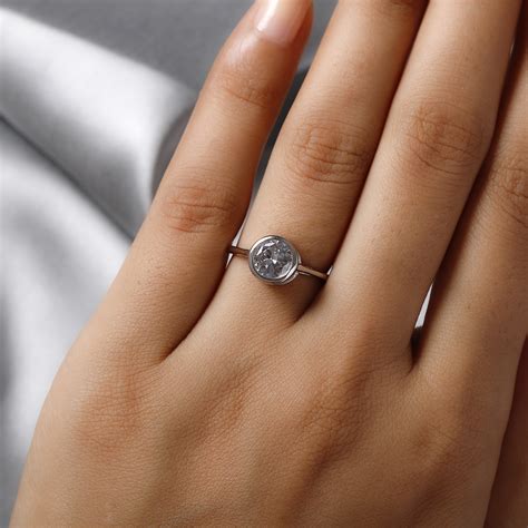 Lustro Stella Wei Er Zirkonia Ring Silber Platiniert Ca Ct