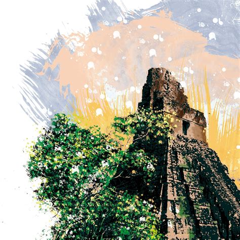 Tikal Guatemala Print, Tikal Skyline, Tikal Art, Tikal Poster, Tikal ...