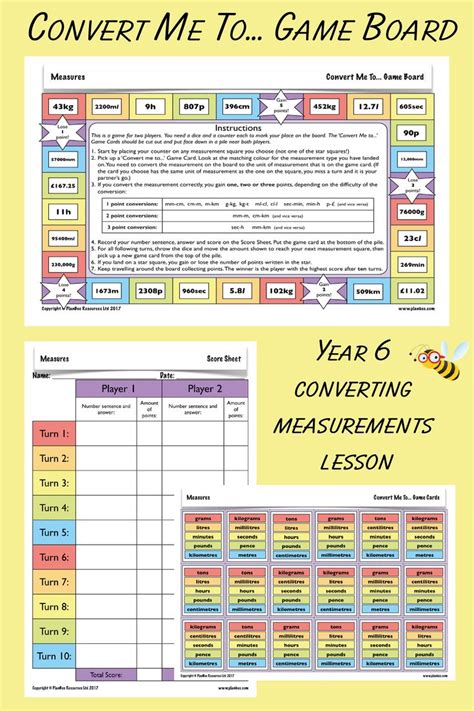 Measureslesson 1 Converting Measures Printable Teaching Resources Measurement Activities