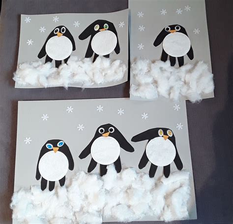 Petits pingouins dans la neige Chez Nounou Angélique Bricolage