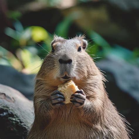 A small rodent eating food | Premium AI-generated image