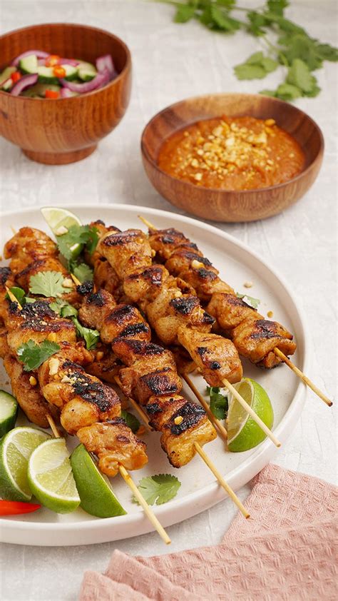 Chicken Satay Skewers With Peanut Sauce Khin S Kitchen Satay Recipe