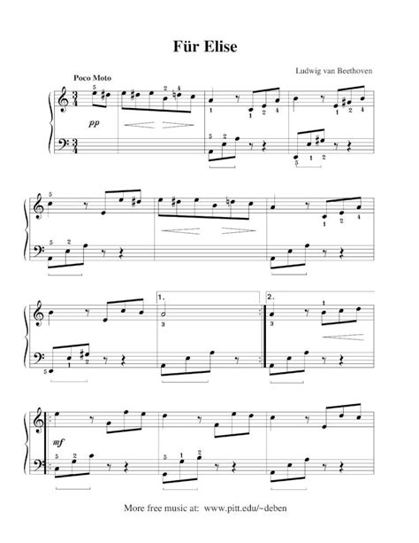 Pdf Fur Elise Sheet Music Dokumentips