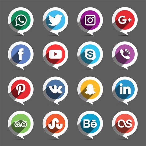 Social Media Circle Set Vector Art At Vecteezy