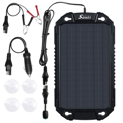 Buy Sunway Solar Car Battery Trickle Charger And Maintainer 12volt 8w Solar Panel Power Charger